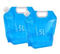 2 Bidones de Agua Plegables de 5 L, Bidones con Grifo para Camping | Sin BPA, plegables y compactos, con grifo, asa, tapa de rosca y fondo reforzado para camping, autocaravana y viaje