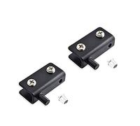 2 bisagras articuladas de acero inoxidable para puerta de cristal, KAIISSA ajustable, sin taladrar, clip de bisagra giratoria para cristal de 6-8 mm, 40 x 20 x 10 mm, color negro