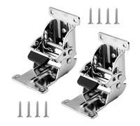 2 bisagras de bloqueo resistentes portátiles para muebles plegables y puertas de gabinetes, materiales de hierro, fácil instalación, soportes de mesa plegables