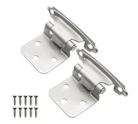 2 bisagras de cierre automático for armarios - Bisagra con resorte hidráulico superpuesto for puertas de armario - Herrajes duraderos for muebles(Silver)