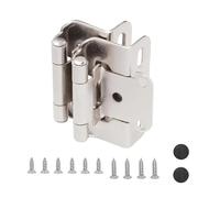 2 bisagras de cierre automático for armarios de cocina: bisagras de resorte semi-ocultas premium con accesorios de montaje(Satin Nickel)