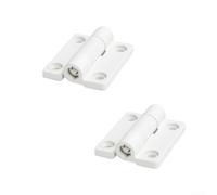 2 bisagras de par ajustables con eje giratorio amortiguado y posicionamiento de parada libre para puertas de gabinete, negro, 26 x 22 mm (45 x 35 mm, blanco)