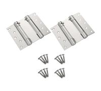 2 bisagras de puerta de cierre automático de doble acción con resorte, bisagras ajustables de acero fácil de instalar para bisagras de granero de repuesto, retorno automático