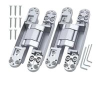 2 bisagras invisibles for puertas, ocultas, ajustables, de madera, con apertura hacia afuera Para Armarios Y Puertas De Madera(40KG-silver)