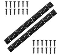 2 bisagras negras de acero inoxidable de 12 pulgadas, bisagras de piano de metal y tornillos, bisagra de piano resistente con agujeros para gabinete de piano, puerta, ventana, barco