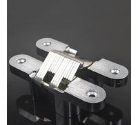 2 bisagras ocultas cruzadas para puertas de armario y cajas de madera, compatibles con puertas plegables y marcos de aluminio