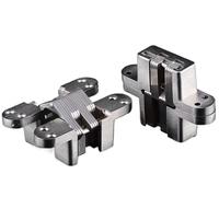 2 bisagras ocultas de acero inoxidable 304, cuatro tamaños, plegables invisibles for puertas muebles cocina Para Armarios Y Puertas De Madera(28x117mm)