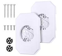 2 bloques de montaje de revestimiento de vinilo para doble vuelta de 1/2 pulgada, bloque de montaje de revestimiento con caja eléctrica integrada, kit de placa de iluminación exterior, ABS blanco