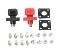 2 bloques de terminales de 50 A, conector de almacenamiento de energía, barra de distribución de energía CC 1000 V para batería solar EV - PA66 ignífugo rojo negro 28 mm