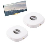 2 bobinadores de cables, caja organizadora portátil retráctil para cables, mini carrete de cable para auriculares, cable de carga de teléfono, color blanco