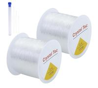 2 bobinas de goma para pulseras, 0,4 mm, 100 m, banda elástica para pulseras, hilo de perlas transparentes, hilo para pulseras, hilo de goma para pulseras, hilo de joyería para joyas, pulseras y