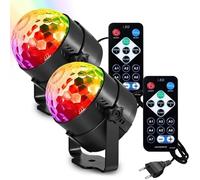2 bolas de discoteca giratorias 360°, bola de discoteca con control musical, para niños, con mando a distancia, luz de discoteca para karaoke, Halloween, Navidad, decoración de fiestas infantiles