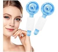 2 bolas de hielo refrescantes para la cara, Globos de hielo para tratamientos faciales, Masajeador facial con rodillo de hielo (Azul)