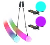2 bolas LED Poi, bolas giratorias LED POI con 9 funciones luminosas, bolas de malabares luminosas con 7 colores luminosos para principiantes, niños y adultos, jugar a bailar, camping, espectáculos de