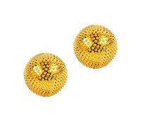 2 Bolas Magnéticas con Púas para Fisioterapia (Oro) - Pelotas de Masaje Terapéutico para Manos/Pies, Alivio de Fascitis Plantar + Estrés, Bola de Potencia con Pinchos para Adultos/Niños, 47mm