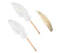 2 bolígrafos de plumas y 1 marcador de plumas, bolígrafos de estilo creativo, bolígrafos retro, papelería para estudiantes, regalos para estudiantes
