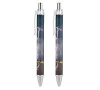 2 bolígrafos retráctiles de gel de 0,5 mm, tinta negra líquida, suave, con agarre ergonómico cómodo, de secado rápido y sin manchas, recargables, para oficina para profesionales