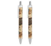 2 bolígrafos retráctiles de gel de 0,5 mm, tinta negra líquida suave, con diseño de mapa del tesoro antiguo, con agarre ergonómico cómodo, de secado rápido y sin manchas, recargables, para oficina