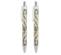 2 bolígrafos retráctiles de gel de 0,5 mm, tinta negra líquida suave, estilo rústico francés, con agarre ergonómico cómodo, de secado rápido y sin manchas, recargables, para oficina para profesionales