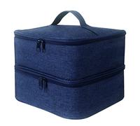 2 bolsas de almacenamiento de esmalte de uñas - Bolsa de almacenamiento de viaje con compartimentos - Organizador de estuche de viaje for pintalabios, estuche de almacenamiento suave, soporte for acce
