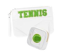 2 bolsas de almacenamiento de maquillaje amigable por viaje versátil en diseños elegantes con almacenamiento de muñeca práctico, Tenis blanco