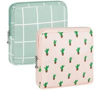 2 bolsas de almacenamiento de servilletas sanitarias menstruales, bolsa de almohadilla de lactancia, bolsa sanitaria portátil para período menstrual, bolsa sanitaria con cremallera, bolsas de recogida