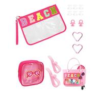 2 bolsas de chenilla para regalo, bolsa de maquillaje, bolsa plana transparente de PVC, bolsa organizadora impermeable, bolsa de cosméticos de viaje, bolsa de almacenamiento portátil para mujeres y