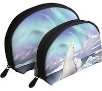 2 Bolsas de cosméticos Aurora Save Polar Bear Bolsa de Maquillaje de Viaje Shell Neceser Bolso de Mujer