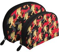 2 Bolsas de cosméticos Bigf Oot Sasq Uatch Santa Navidad Bolsa de Maquillaje de Viaje Shell Neceser Bolso de Mujer