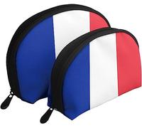 2 Bolsas de cosméticos con Bandera de Francia, Azul, Blanco, Rojo, Bolsa de Maquillaje de Viaje, Neceser, Bolso de Mujer