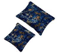 2 bolsas de cosméticos con bolsillo de flores de amapolas rojas, bolsa de maquillaje de metralla de cierre automático, portátil, sin cremallera, mini bolsa de maquillaje de viaje para auriculares,