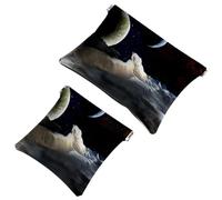 2 bolsas de cosméticos con bolsillo de regalo de Papá Noel, bolsa de maquillaje con cierre automático, portátil, sin cremallera, mini bolsa de maquillaje de viaje para auriculares, moneda, lápiz