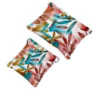 2 bolsas de cosméticos con bolsillo de regalo de Papá Noel, bolsa de maquillaje con cierre automático, portátil, sin cremallera, mini bolsa de maquillaje de viaje para auriculares, moneda, lápiz