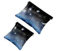 2 bolsas de cosméticos con bolsillo de tormenta de fantasía, bolsa de maquillaje de metralla de cierre automático, portátil, sin cremallera, mini bolsa de maquillaje de viaje para auriculares,