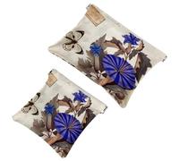 2 bolsas de cosméticos con bolsillo de tormenta de fantasía, bolsa de maquillaje de metralla de cierre automático, portátil, sin cremallera, mini bolsa de maquillaje de viaje para auriculares,