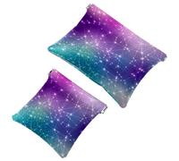 2 bolsas de cosméticos con bolsillo de tormenta de fantasía, bolsa de maquillaje de metralla de cierre automático, portátil, sin cremallera, mini bolsa de maquillaje de viaje para auriculares,