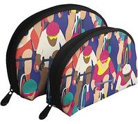 2 Bolsas de cosméticos con diseño de Bicicleta de Francia, Colorida Bolsa de Maquillaje de Viaje, Neceser para Mujer