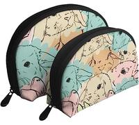 2 Bolsas de cosméticos con diseño de Conejo, Liebre, Lindo Conejito, Bolsa de Maquillaje de Viaje, Neceser, Bolso de Mujer
