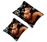 2 bolsas de cosméticos de bolsillo con diseño de ardilla de flores coloridas para bolsos, bolsa de maquillaje impermeable, portátil, sin cremallera, bolsa de maquillaje, Multicolor 05, A：7.1x5.8in