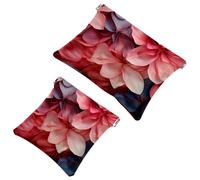 2 bolsas de cosméticos de bolsillo con flores de pétalos coloridos, bolsa de maquillaje impermeable para cosméticos, portátil, sin cremallera, 2069, Multicolor 03, A:7.1x5.8in/18x14.8cm,B:4.7x4.5in