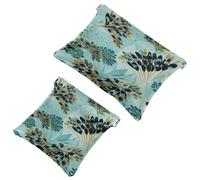 2 bolsas de cosméticos de bolsillo con hojas de colores 2069 para bolsos, bolsa de maquillaje impermeable, bolsa de cosméticos portátil, sin cremallera, multicolor 01, A:7.1x5.8in/18x14.8cm,B