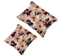 2 bolsas de cosméticos de bolsillo con hojas de colores 2069 para bolsos, bolsa de maquillaje impermeable, bolsa de cosméticos portátil, sin cremallera, Multicolor 03, A:7.1x5.8in/18x14.8cm,B