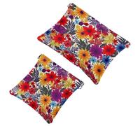 2 bolsas de cosméticos de bolsillo con hojas de colores 2069 para bolsos, bolsa de maquillaje impermeable, bolsa de cosméticos portátil, sin cremallera, Multicolor 06, A:7.1x5.8in/18x14.8cm,B