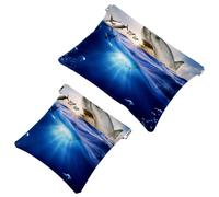 2 bolsas de cosméticos de bolsillo con patrón de dólares de calaveras, bolsa de maquillaje de metralla de cierre automático, portátil, sin cremallera, mini bolsa de maquillaje de viaje para