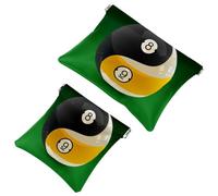 2 bolsas de cosméticos de bolsillo con patrón de dólares de calaveras, bolsa de maquillaje de metralla de cierre automático, portátil, sin cremallera, mini bolsa de maquillaje de viaje para