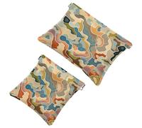 2 bolsas de cosméticos de bolsillo de Alien-221 de dibujos animados verde para bolsos, bolsa de maquillaje impermeable, bolsa de cosméticos portátil, sin cremallera, Multicolor 03, A：7.1x5.8in