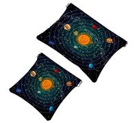 2 bolsas de cosméticos de bolsillo de jardín tropical de cactus de acuarela, bolsa de maquillaje de cierre automático, portátil, sin cremallera, mini bolsa de maquillaje de viaje para auriculares,