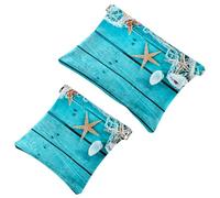 2 bolsas de cosméticos de bolsillo de jardín tropical de cactus de acuarela, bolsa de maquillaje de cierre automático, portátil, sin cremallera, mini bolsa de maquillaje de viaje para auriculares,