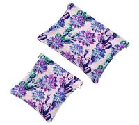 2 bolsas de cosméticos de bolsillo de jardín tropical de cactus de acuarela, bolsa de maquillaje de cierre automático, portátil, sin cremallera, mini bolsa de maquillaje de viaje para auriculares,
