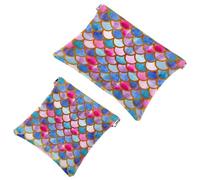 2 bolsas de cosméticos de bolsillo de jardín tropical de cactus de acuarela, bolsa de maquillaje de cierre automático, portátil, sin cremallera, mini bolsa de maquillaje de viaje para auriculares,